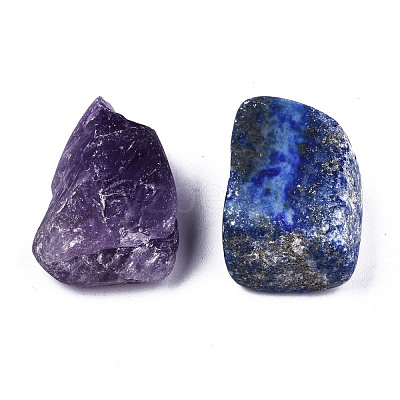 Rough Raw Natural Lapis Lazuli & Amethyst & Quartz Crystal & Green Aventurine & Red Jasper & Rose Quartz & Quartz Beads G-S360-008-1