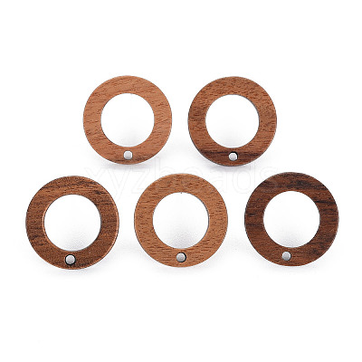 Walnut Wood Stud Earring X-MAK-N032-035-1