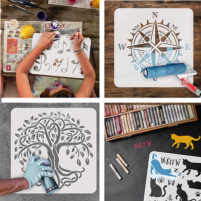 Plastic Drawing Painting Stencils Templates DIY-WH0396-0152-1