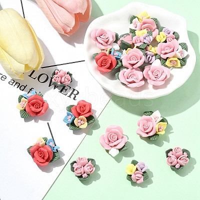 20Pcs 5 Styles Handmade Porcelain Cabochons PORC-YW0001-19-1