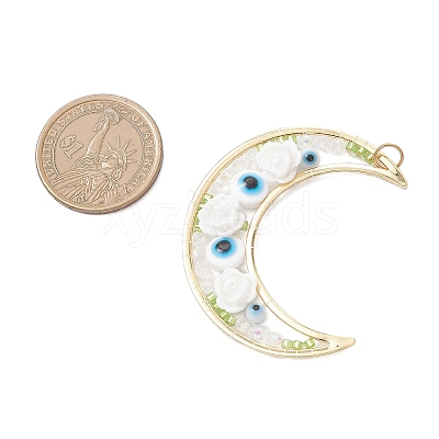 Brass Resin Pendants PALLOY-MZ01073-01-1