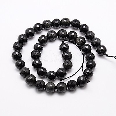 Natural Obsidian Beads Strands G-G549-6mm-02-1