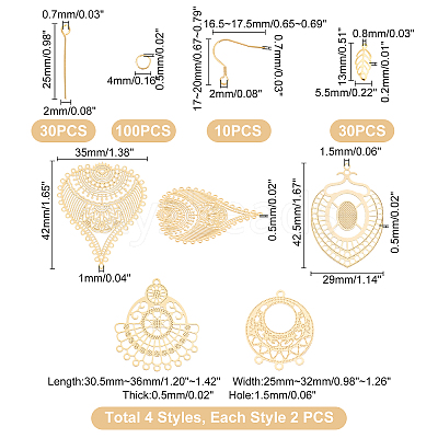 DIY Filigree Dangle Earring Making Kit DIY-UN0003-49-1