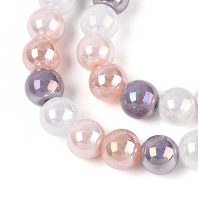 Electroplate Glass Beads Strands X-EGLA-N019-8mm-01-1