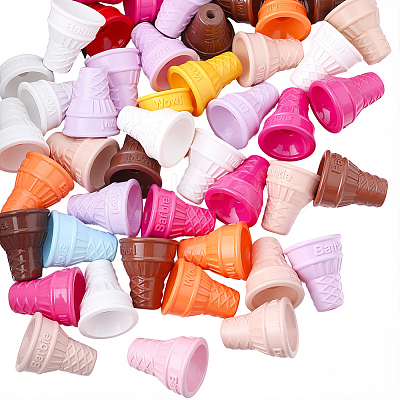 50Pcs Baking Paint Opaque Acrylic Beads MACR-SP0002-17-1