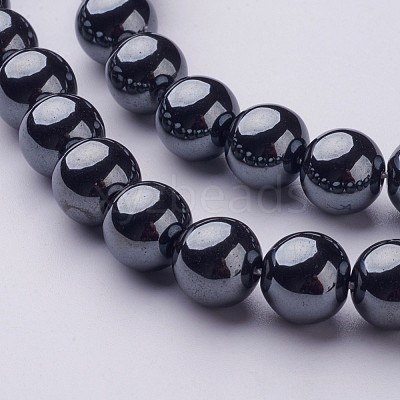 Non-Magnetic Synthetic Hematite Beads Strands X-G-H1623-10mm-1-1