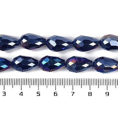 Opaque Solid Color Electroplate Glass Beads Strands EGLA-N013-P10mm-B03-1