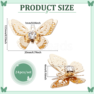 24Pcs Brass Micro Pave Cubic Zirconia Charms KK-BC0014-45B-1