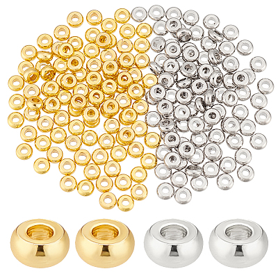 200Pcs 2 Colors Brass Spacer Beads KK-PH0006-56A-1