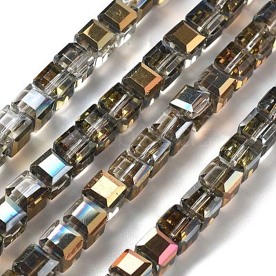 Electroplate Glass Beads Strands EGLA-H108-01A-HP02-1