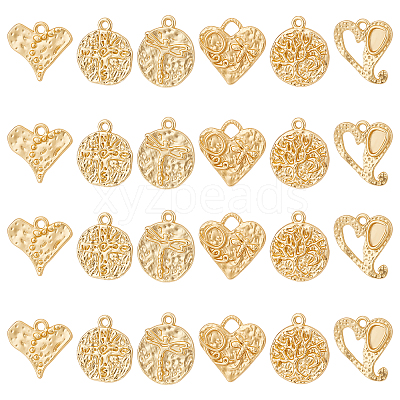 24Pcs 6 Style Alloy Pendants FIND-BC0001-97-1