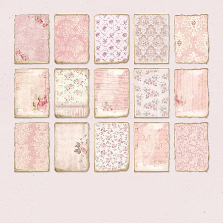 30 Sheets 15 Styles Vintage Flower Scrapbook Paper Pads PW-WG11618-02-1