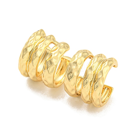 Rack Plating Brass Multi Lines Cuff Earrings EJEW-A028-50G-1