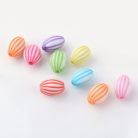 Craft Style Acrylic Corrugated Beads X-SACR-S838-M-1