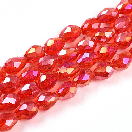 Transparent Electroplate Glass Beads Strands LS-EGLA-N013-T6mm-B29-1