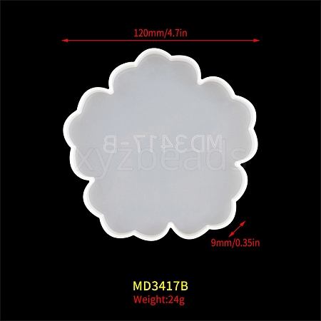 Flower DIY Food Grade Silicone Coaster Molds PW-WG19925-02-1