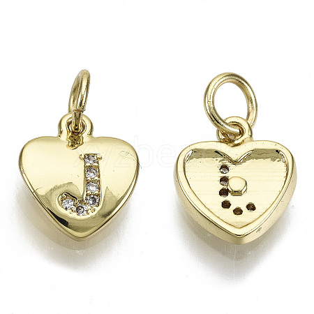 Brass Micro Pave Clear Cubic Zirconia Charms LS-KK-N227-34J-NF-1