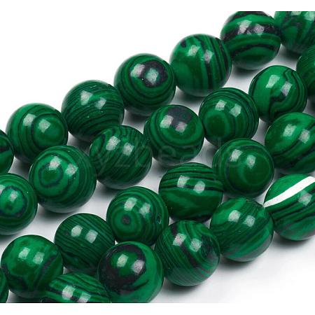 Synthetic Malachite Beads Strands G-G832-01-6mm-1