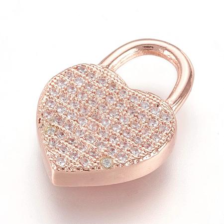 Brass Micro Pave Cubic Zirconia Pendants ZIRC-F062-04RG-1