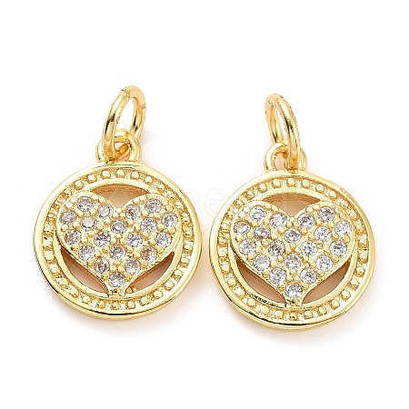 Brass Micro Pave Cubic Zirconia Charms ZIRC-SZ0004-53-1