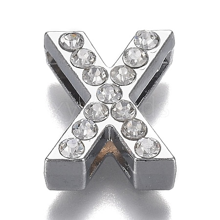 Alloy Letter Slide Charms RB-F034-01X-P-RS-1