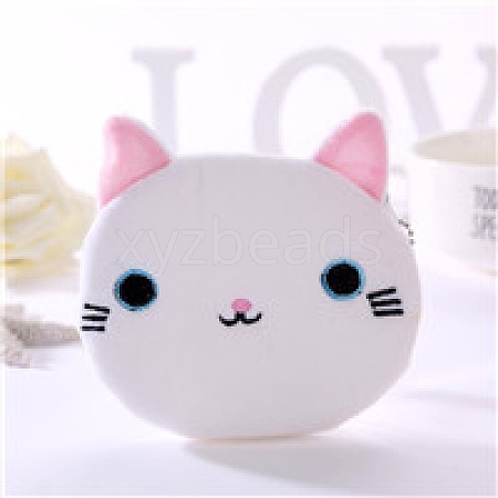 Cute Cat Velvet Zipper Wallets with Tag Chain ANIM-PW0002-26A-1