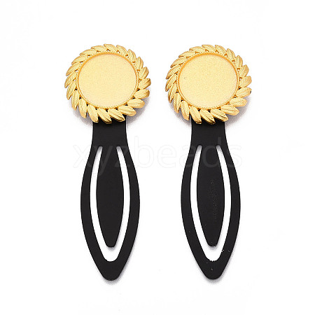 Alloy & Iron Bookmark Cabochon Settings PALLOY-N184-06G-1