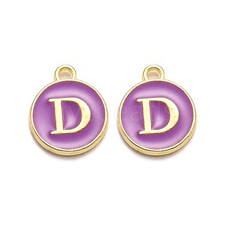 Golden Plated Alloy Enamel Charms ENAM-Q437-12D-1