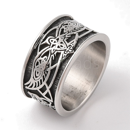 Viking Odins Raven Norse Wolf Finger Rings RJEW-U005-01AS-1