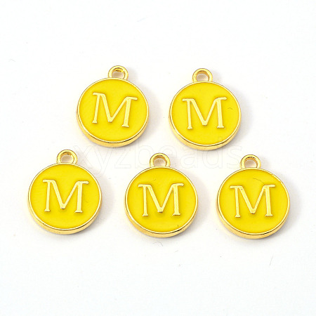 Golden Plated Alloy Enamel Charms ENAM-S118-09M-1