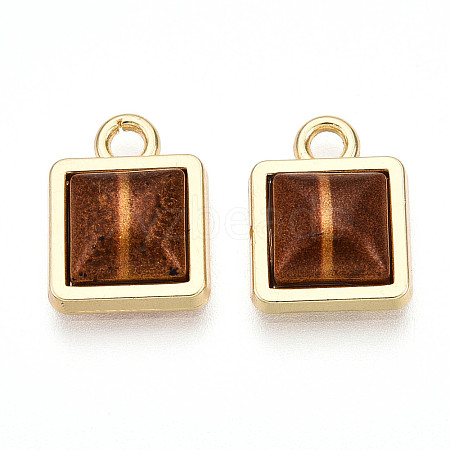 Square Alloy Resin Charms PALLOY-N177-04G-1