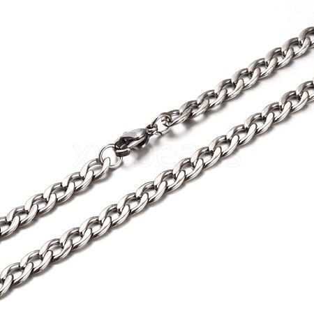 New Nice 304 Stainless Steel Curb Chain Necklaces NJEW-P047-24-1