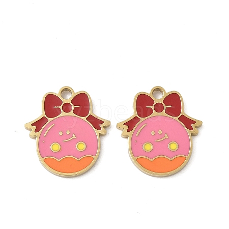 Christmas 304 Stainless Steel Enamel Pendants STAS-Z093-08Q-G-1