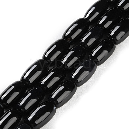 Natural Black Onyx Agate Beads Strands G-NH0019-C05-11-1