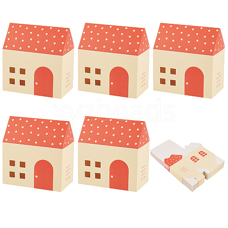 Paper Small House Gift Boxes CON-WH0088-55C-1