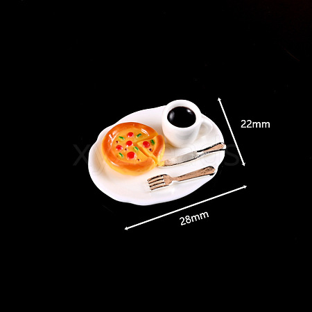 Resin Miniature Breakfast Set Ornaments DIY-H174-01G-1