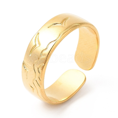 Ion Plating(IP) 201 Stainless Steel Open Cuff Ring RJEW-E063-46G-1