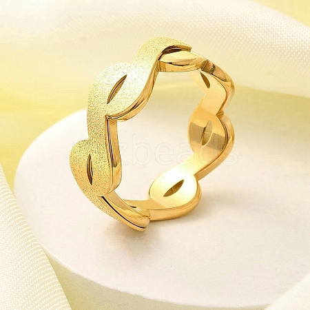 Textured Infinity 304 Stainless Steel Finger Ring for Women RJEW-L126-07B-G-1