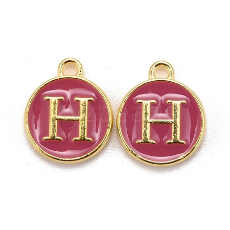 Golden Plated Alloy Enamel Charms X-ENAM-S118-08H-1