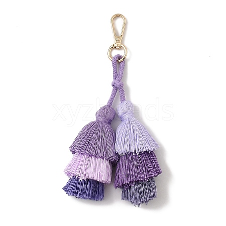 Handmade Macrame Nylon Thread Pendant Decorations HJEW-P019-12G-03-1