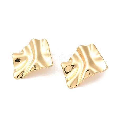 Twist Rectangle 304 Stainless Steel Stud Earrings for Women EJEW-U003-10G-1