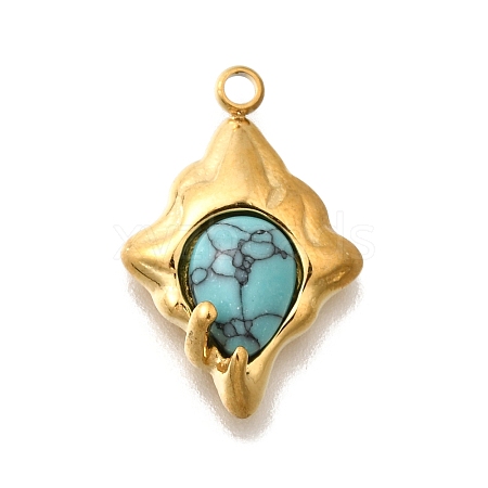 Synthetic Turquoise Pendants STAS-D310-03G-03-1