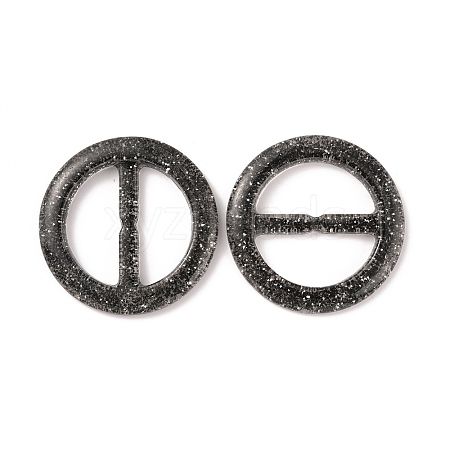 Flat Round Resin Buckle Clasps CRES-WH0013-15D-1