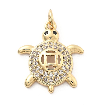 Rack Plating Brass with Cubic Zirconia Pendants KK-Q017-01C-G-1