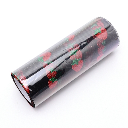 Shiny Strawberry Glitter Polyester Tulle Rolls DIY-WH0308-62B-1