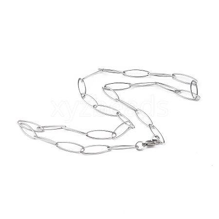 Non-Tarnish 201 Stainless Steel Paperclip Chain Necklace for Men Women NJEW-I122-12B-P-1