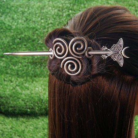 Antique Silver Viking Hair Sticks Hair Pin PW-WG2F806-24-1