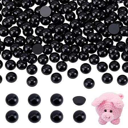 Acrylic Half Round Beads OACR-PH0004-63C-1