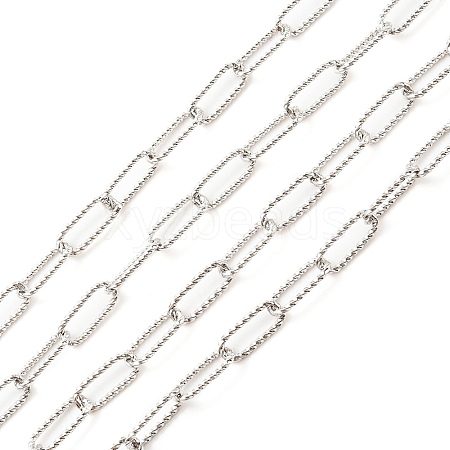 Anti-Tarnish Rhodium Plated 925 Sterling Silver Paperclip Chains STER-F052-01P-1