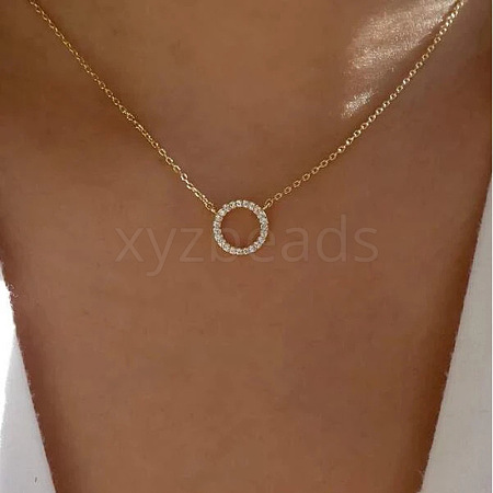 Alloy Crystal Rhinestone Pendant Necklaces for Women WG57F6E-03-1